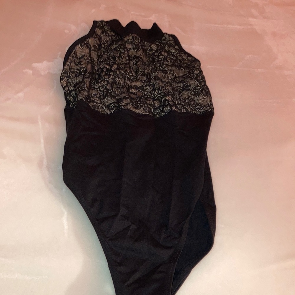 black lace leotard